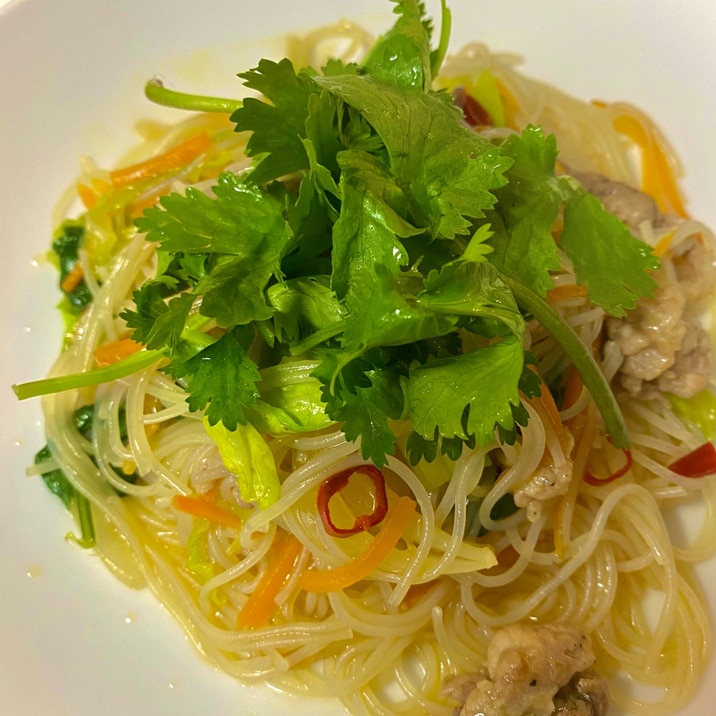 パッタイ風！豚肉とシャキシャキ野菜のピリ辛ビーフン